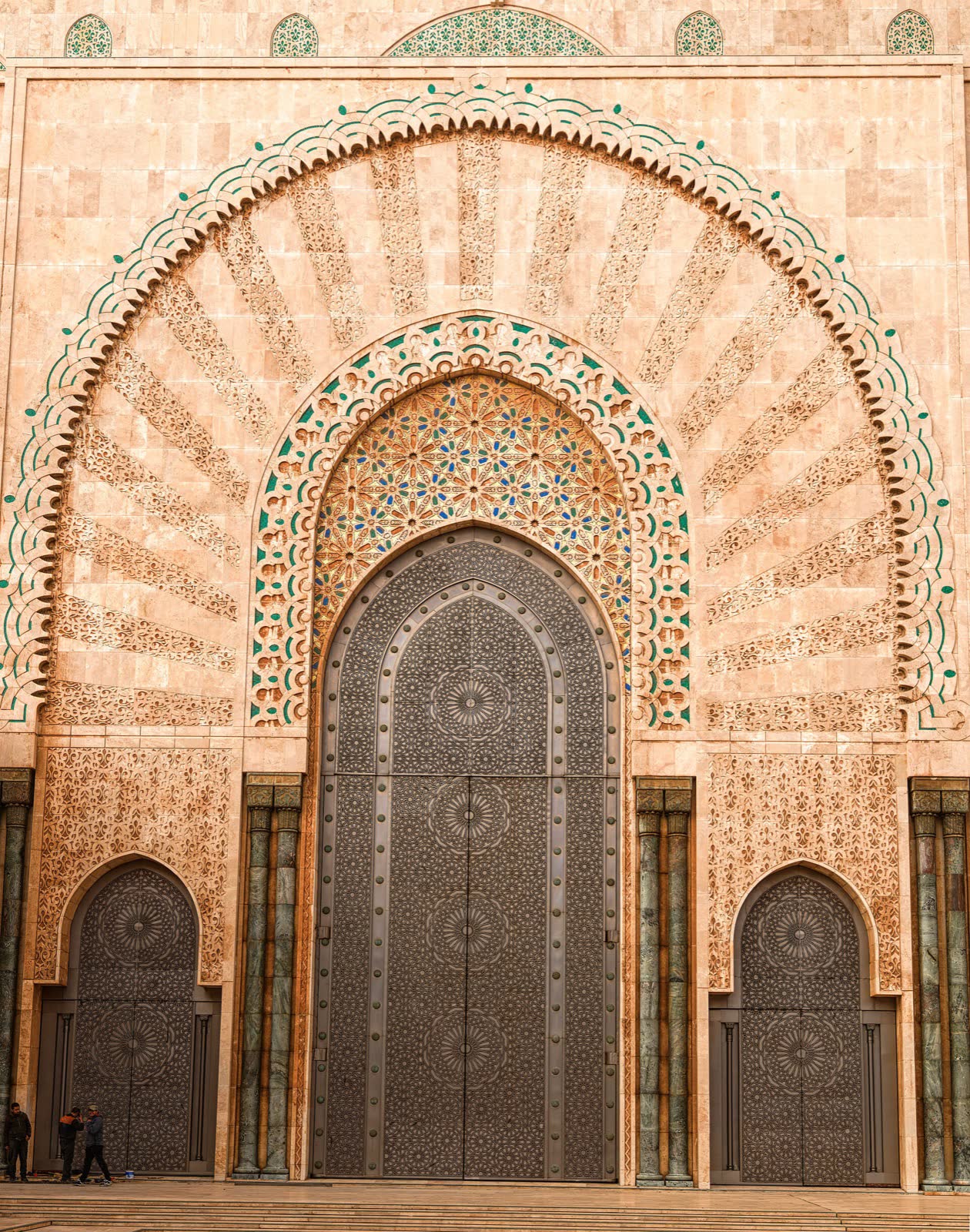The main door of the Hassan II Mosque in Casablanca